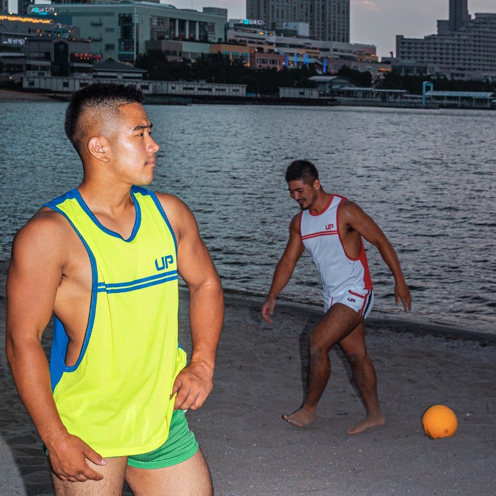 Army Tank Low 網布側開背心 螢光綠/鮮彩藍