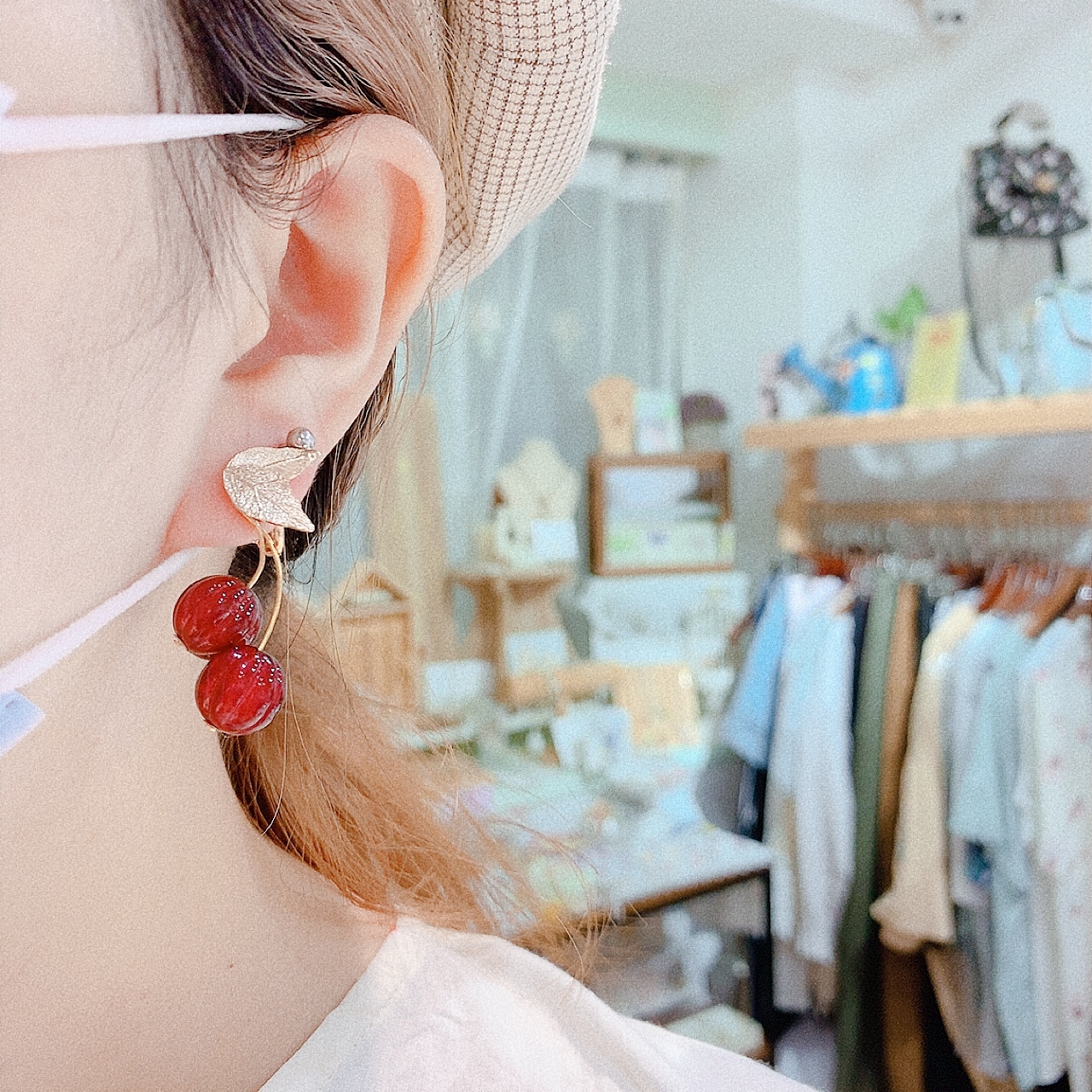 暗紅色車厘子耳環 (網站限定優惠)