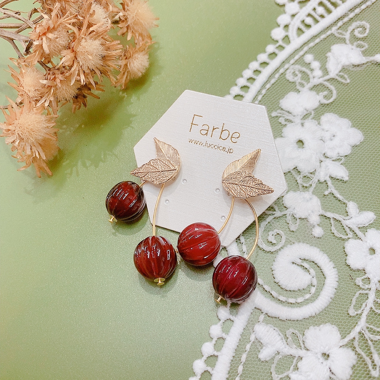 暗紅色車厘子耳環 (網站限定優惠)