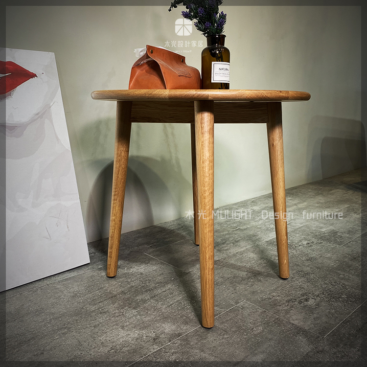 Esther-白橡木北歐圓形邊几|可訂製