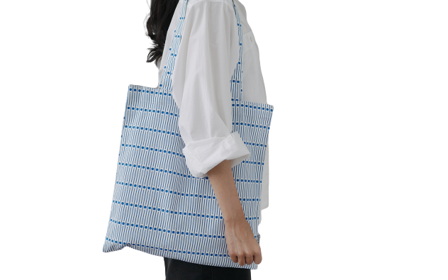 kbp Miller Blue Square Bag（藍幼條子圓點圖案）長方形布袋