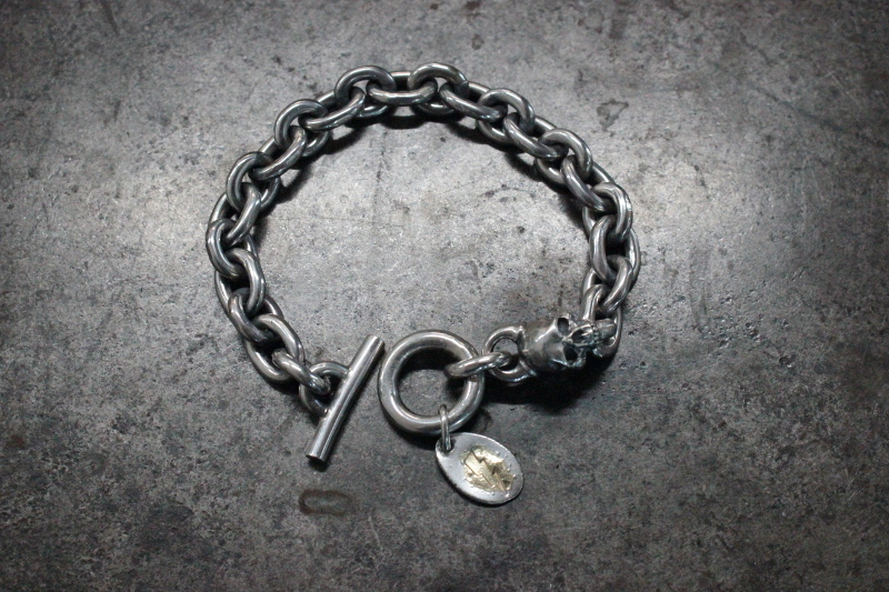 <預訂>SE-635 半骷髏手鍊/K18 銅焊金屬付