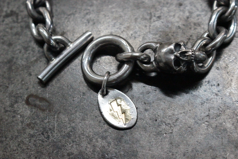 <預訂>SE-635 半骷髏手鍊/K18 銅焊金屬付