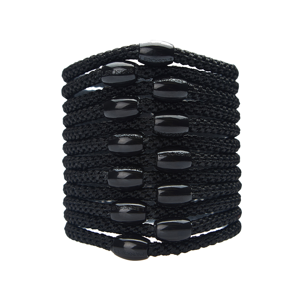 L. ERICKSON 彈力髮圈12入-細版〈經典黑〉