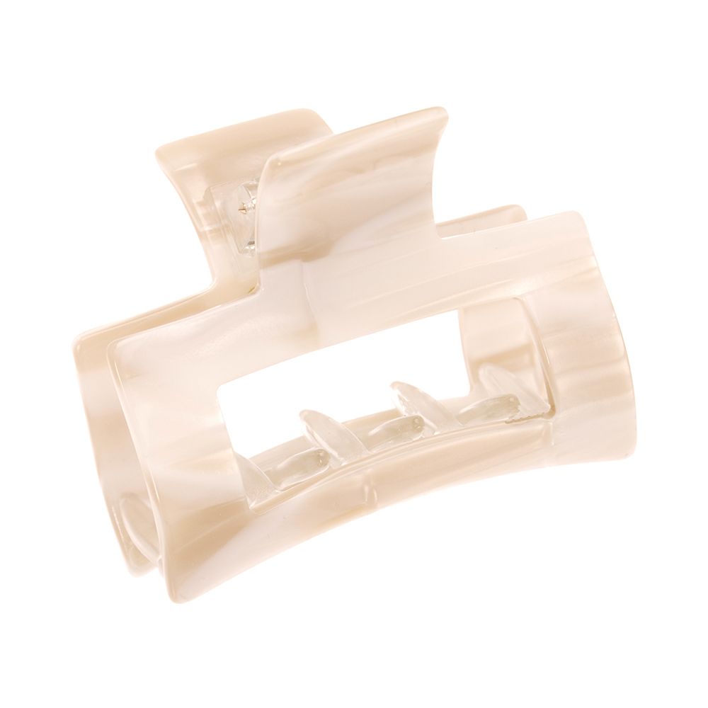 FRANCE LUXE 長方形簍空抓夾〈象牙白〉