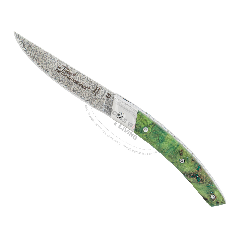 DOZORME | Thiers RLT 大馬士鋼折刀 | 綠山毛櫸-含精裝木盒