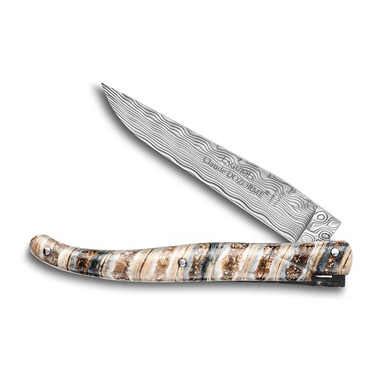 DOZORME | Laguiole 大馬士鋼折刀 | 原色象牙寶石-含精裝木盒