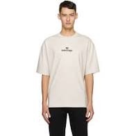 巴黎世家logo 米色棉T