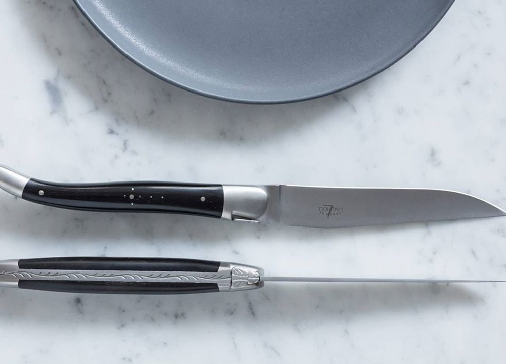 C + B Lefebvre Set of 2 Satin Stainless Steel Steak Knives