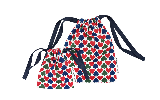 kbp Alice Color String Pouch（彩色撲克圖案）索繩布袋一套（小、加小型各一個）