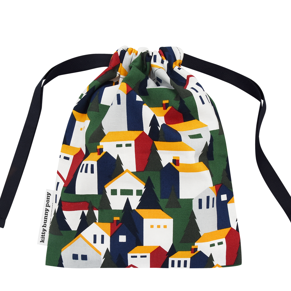 kbp Guten Morgen String Pouch S（清晨德國小鎮圖案）索繩袋 S