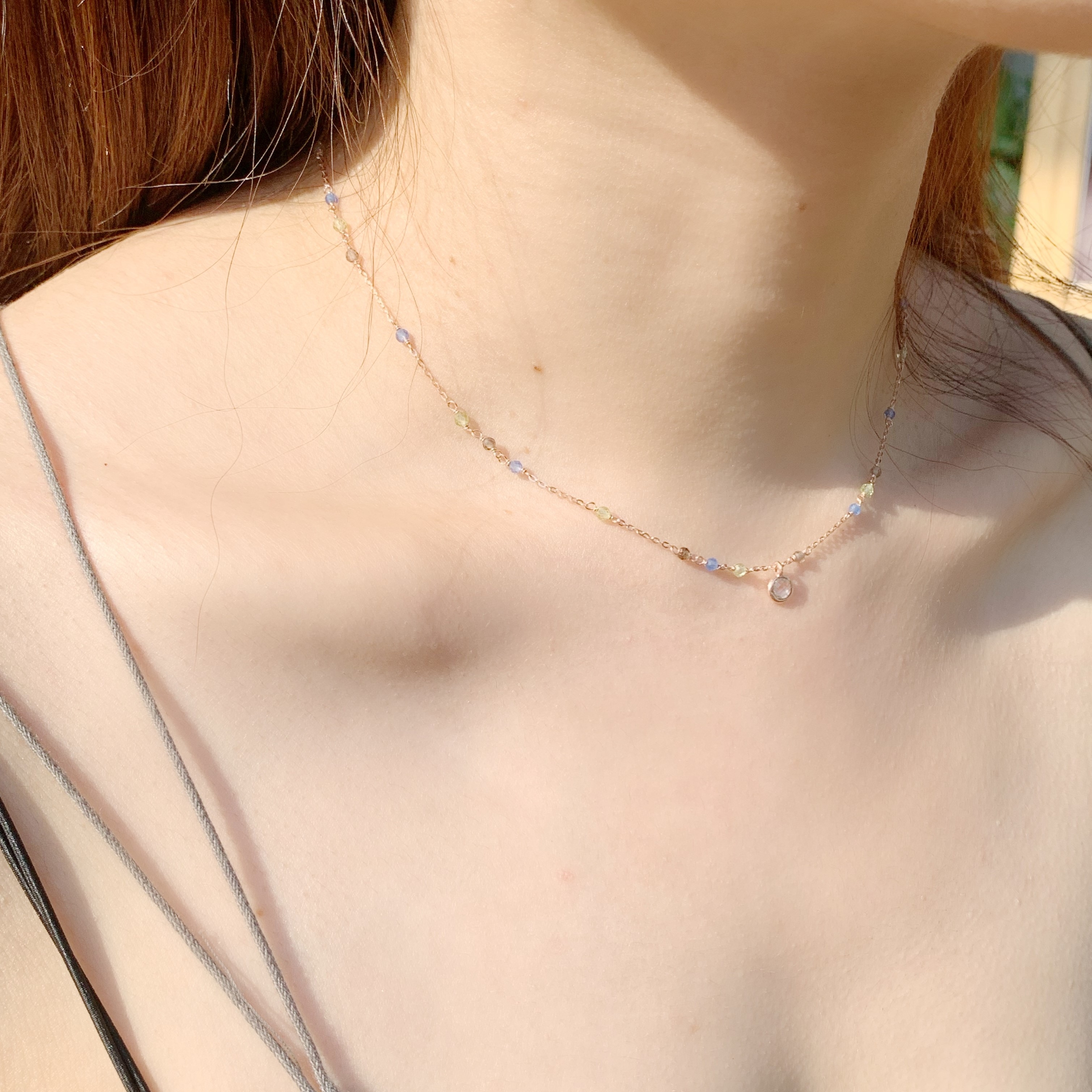 小圓托帕草原寶石項鍊