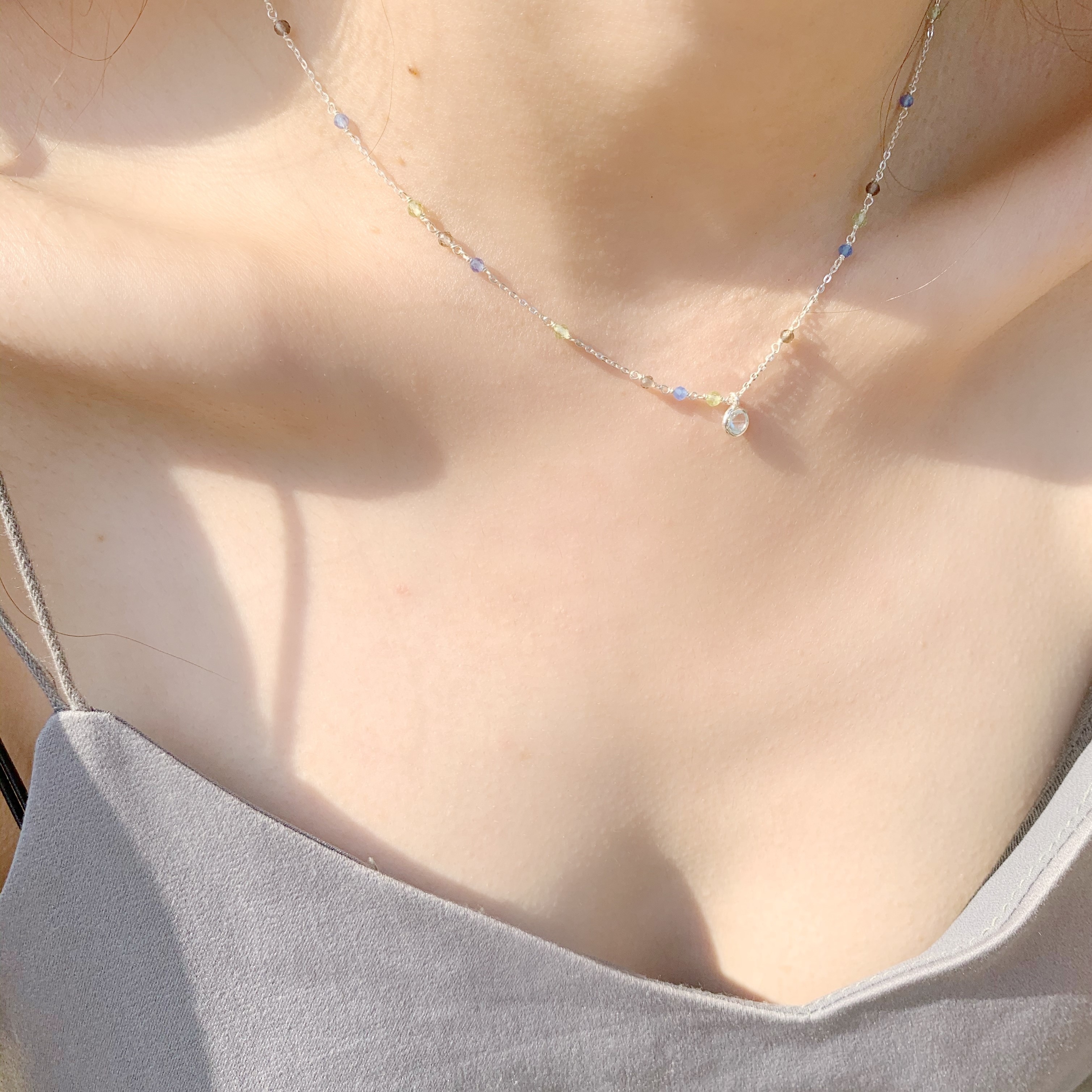 小圓托帕草原寶石項鍊