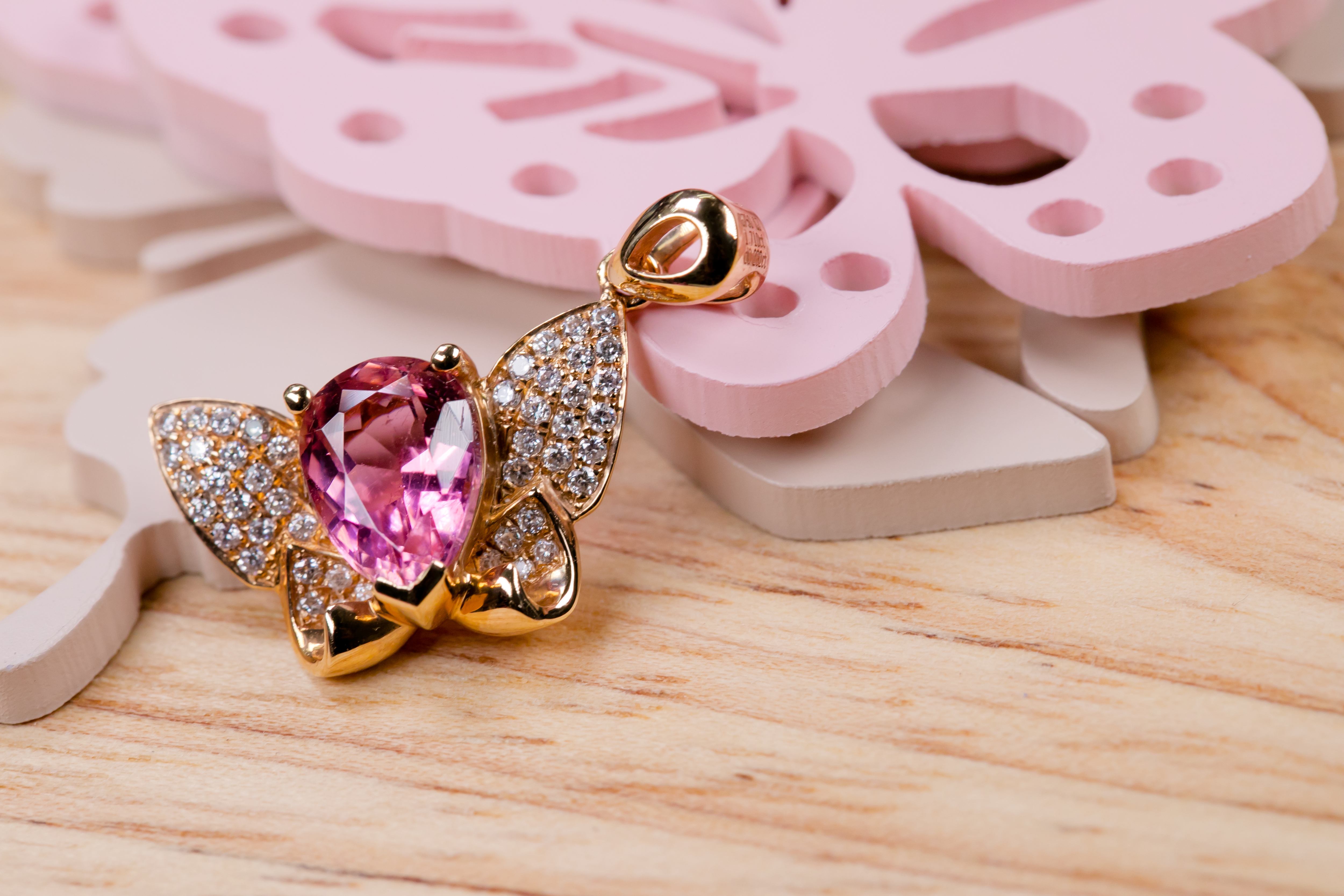 18K 玫瑰金 1.71ct 粉紅碧璽吊墜