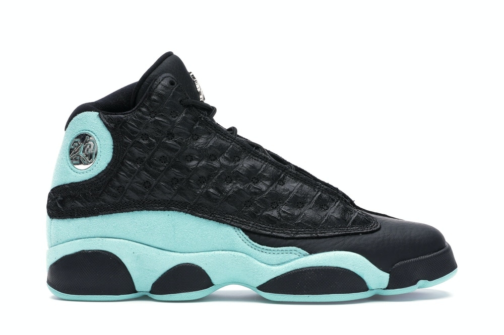 Jordan 13 black and mint green hotsell