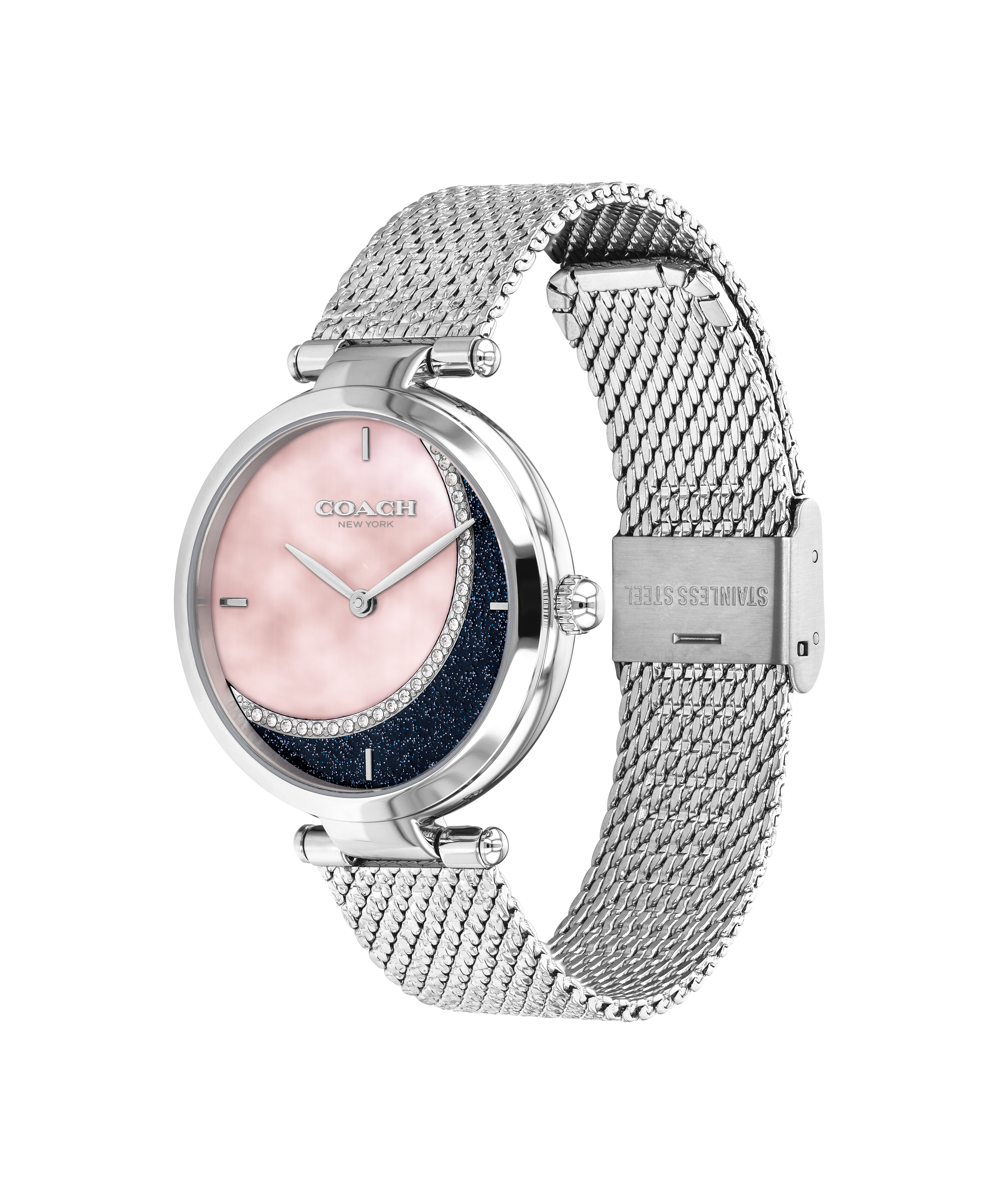 萬年鐘錶 - COACH  貝殼面星月米蘭帶女錶  14503653  錶徑34MM