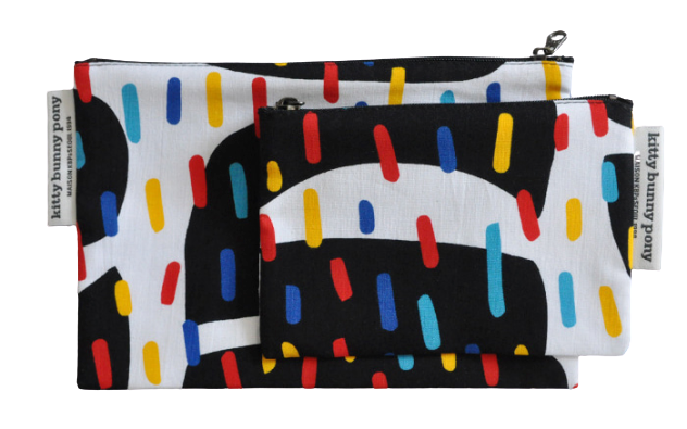 kbp Halfmoon Pouch (新月圖案）小布包一套（中、小型各一個）