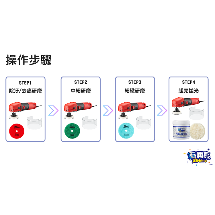 石再亮 大理石diy研磨拋光機器組 您家石材再光亮