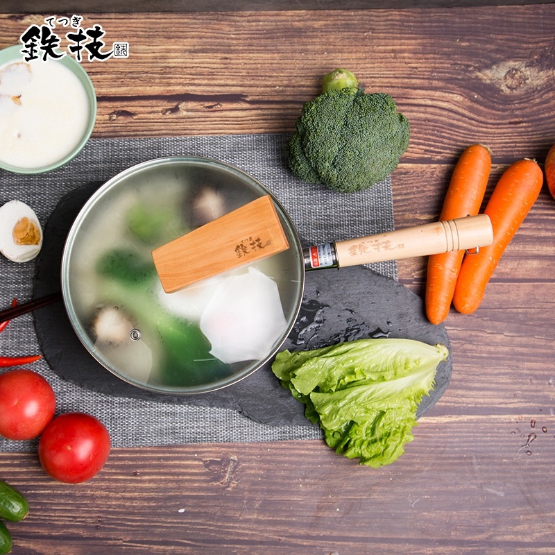 日本製「鐵技」不銹鋼雪平鍋套裝禮盒│凹凸雪花紋設計│適用各種明火電磁電陶爐具