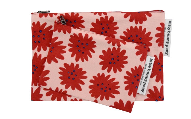 kbp Salvia Pouch（鼠尾草圖案）小布包一套（中、小型各一個）