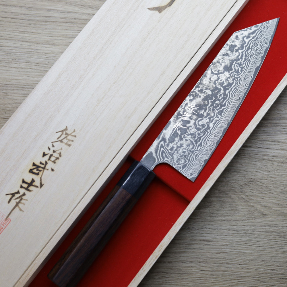 佐治武士 文化刀 165mm R2粉末HSS鋼 大馬士革