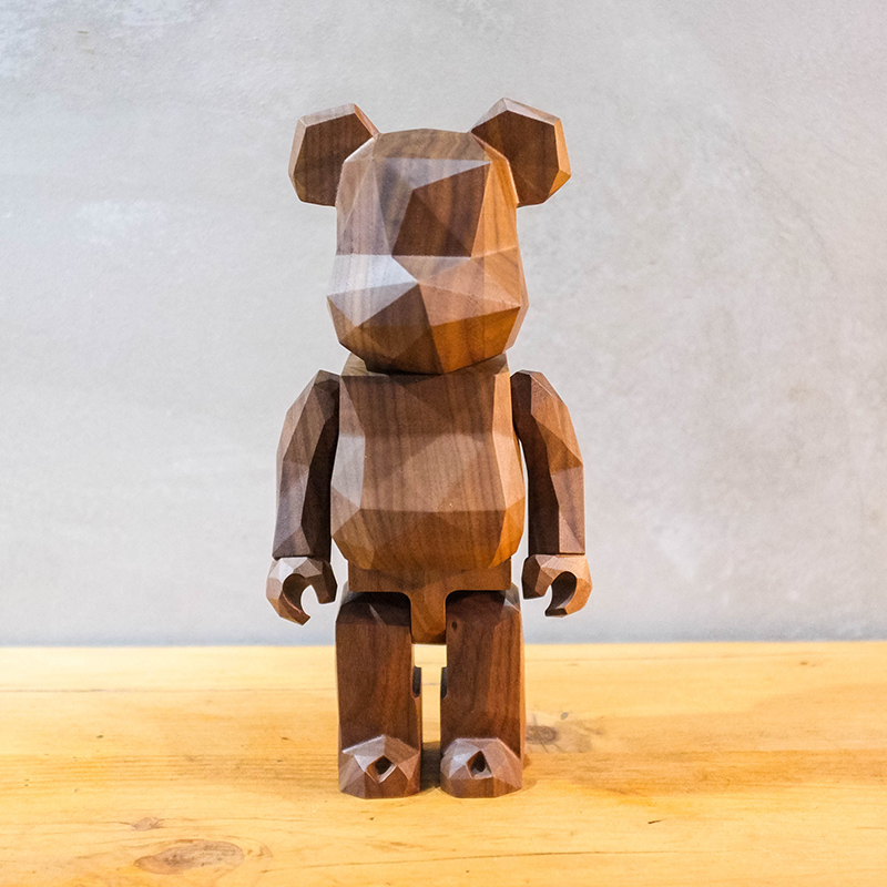 【車庫服飾】Bearbrick 400% Medicom Toy KARIMOKU FRAGMENT WOOD初版木頭熊