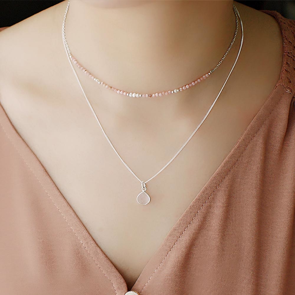 純粹粉晶原礦純銀項鍊/SN889