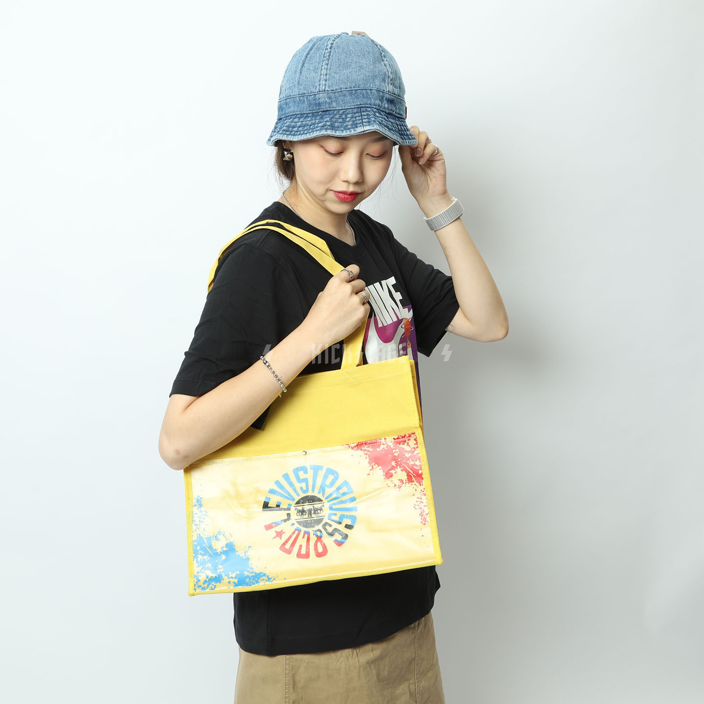 LEVIS SHOPPING TOTE BAG 黃色 塗鴉 美式 購物袋 手提包 側背包 環保袋【LVS010】