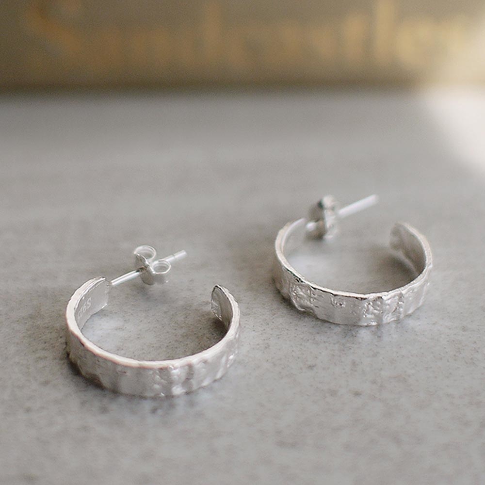 敲敲打打純銀耳環/SE535 簡約極簡  藝術家 圈圈 圓形耳環 聖誕禮物禮盒