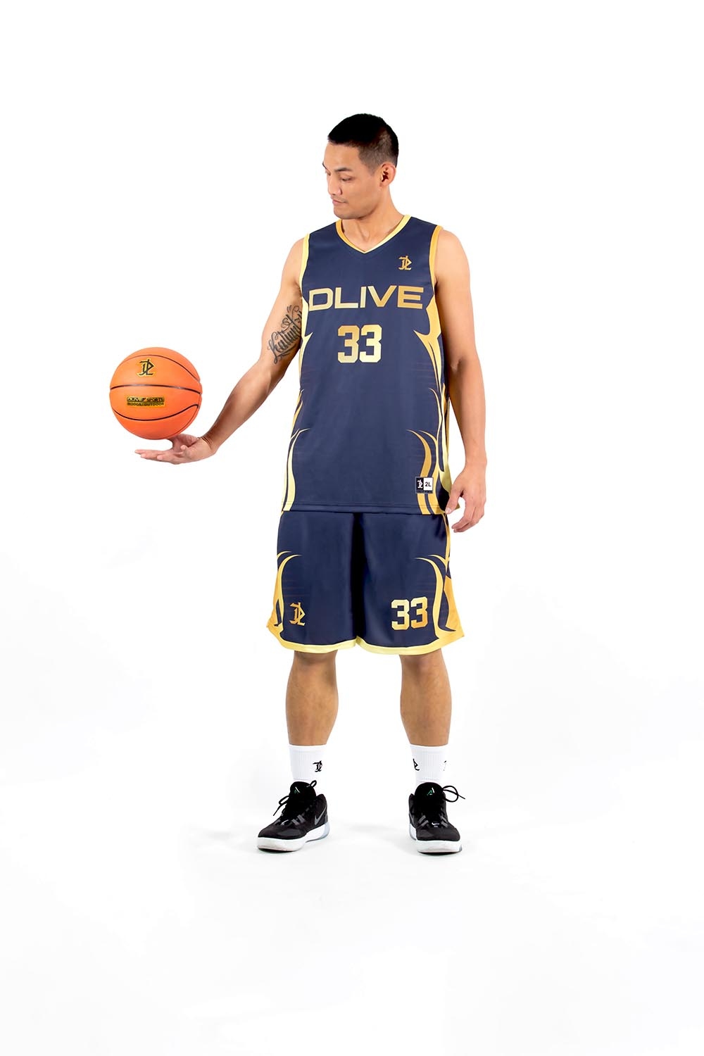 單面昇華V領籃球服 - AMOS