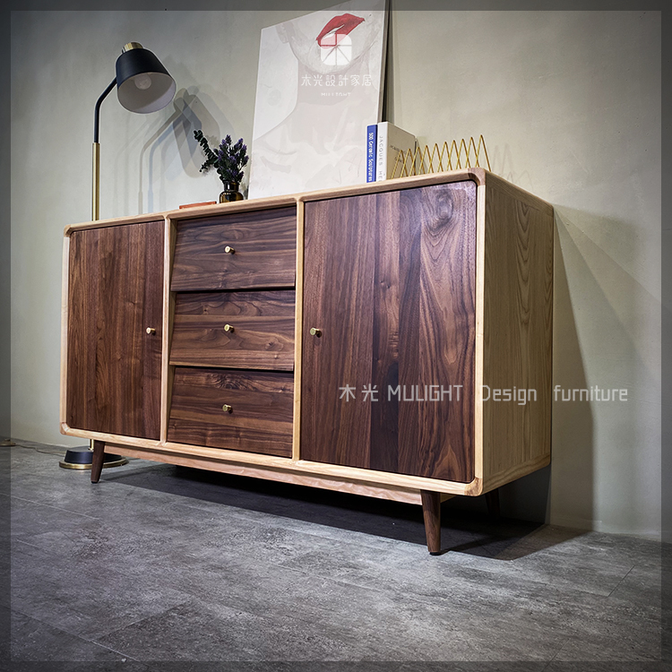 明日雙色全實木收納餐櫃 |可訂製