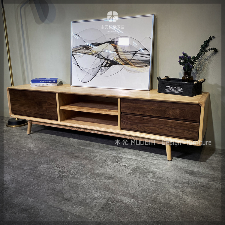 明日雙色全實木電視櫃|可訂製