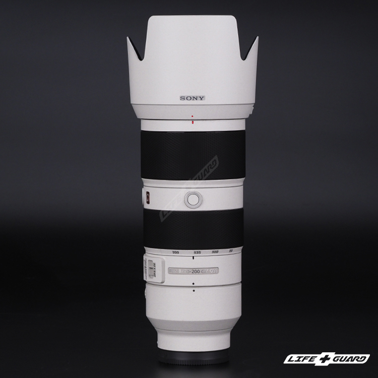 LIFE+GUARD OM SYSTEM ED 50-200mm F2.8 IS PRO Lens skin 貼膜展示圖，LIFE+GUARD 風格設計