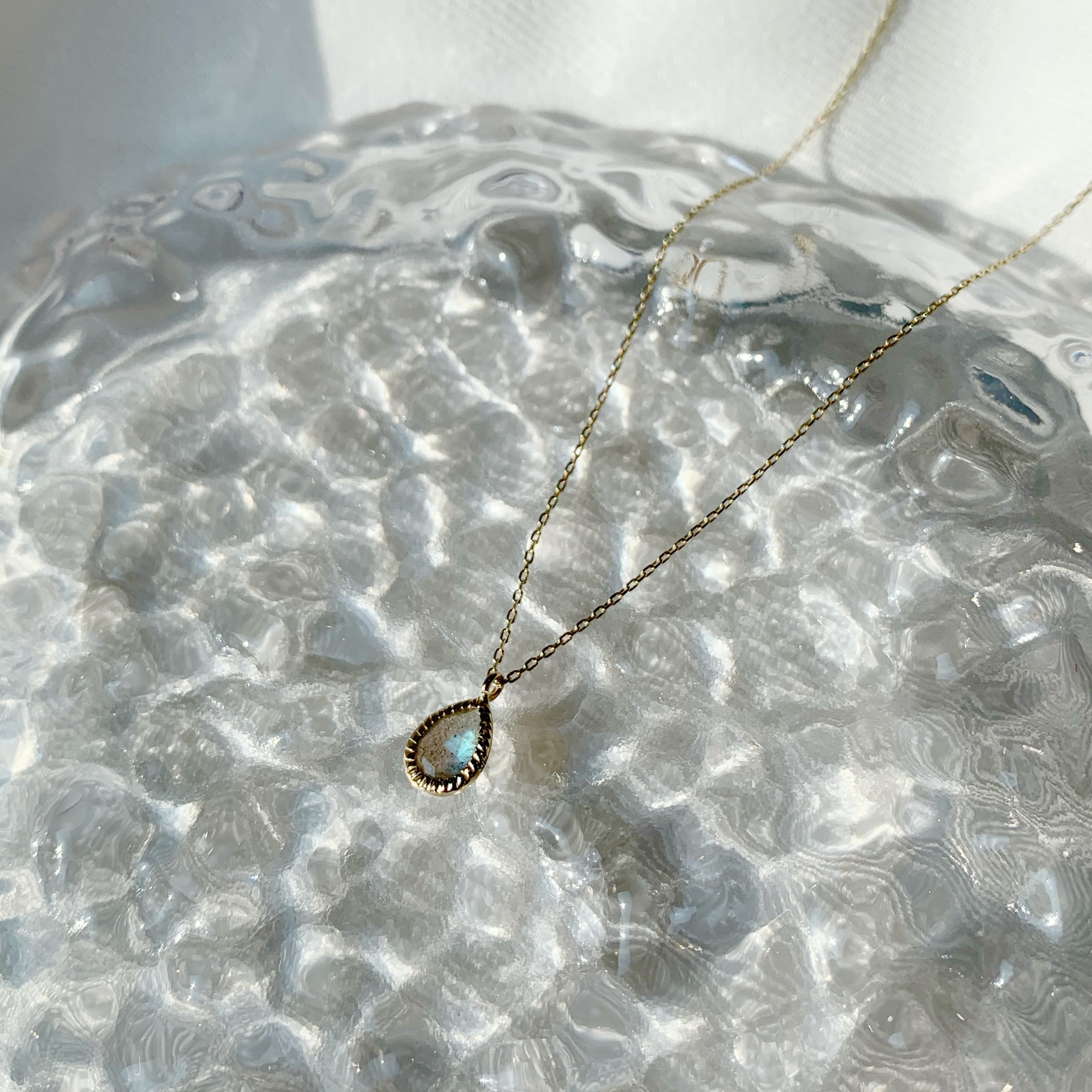 14k大蛋糕水滴拉長石項鍊