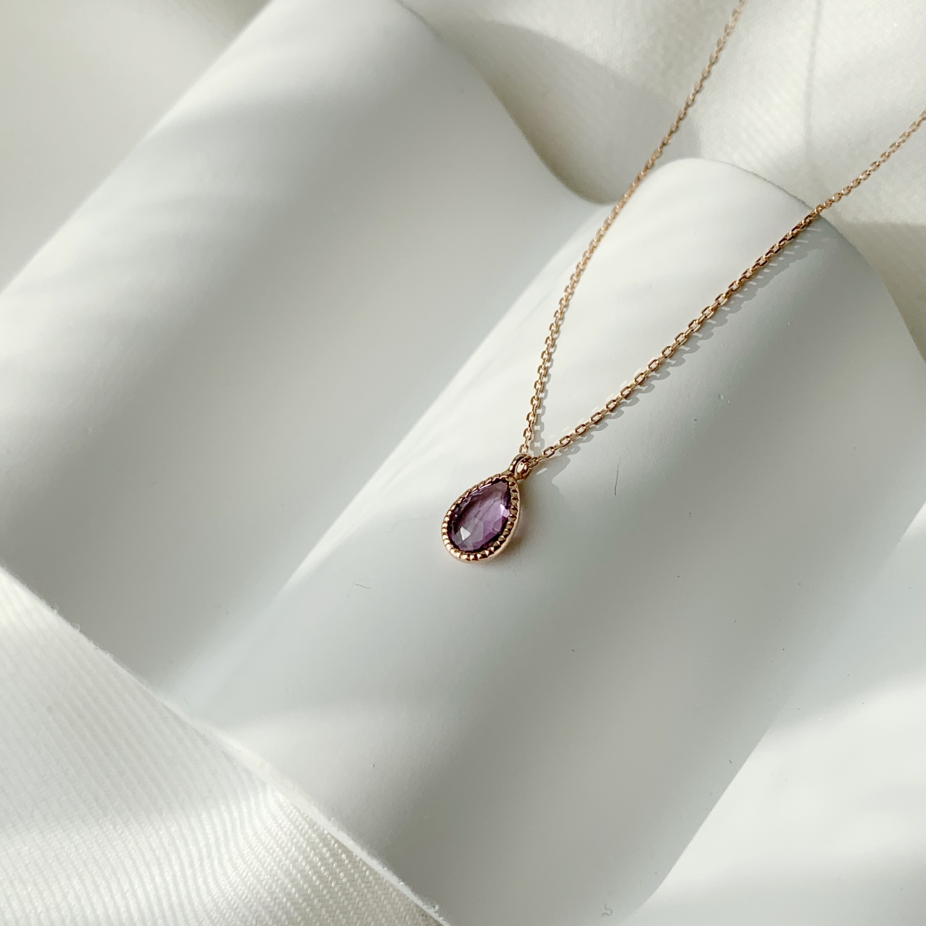 14k大蛋糕水滴紫水晶項鍊