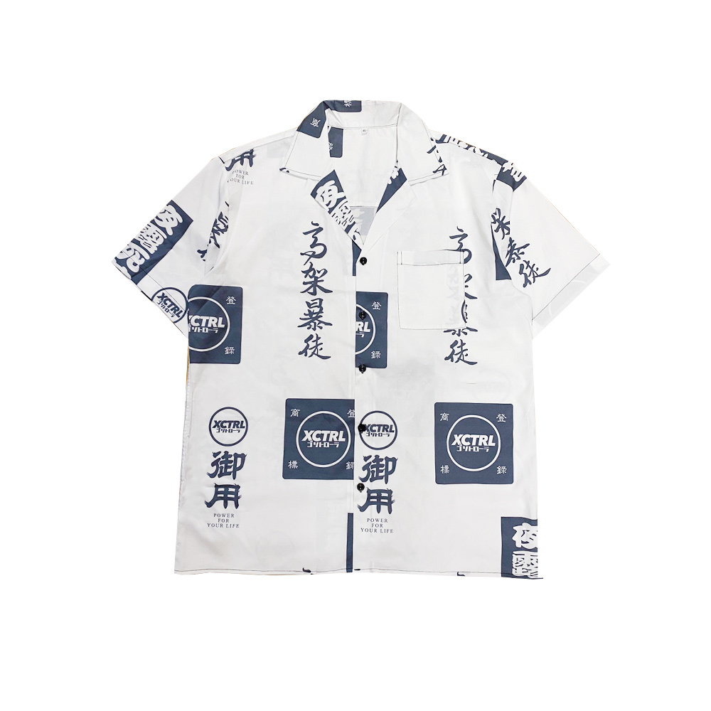 XCTRL日式LOGO白-短袖襯衫