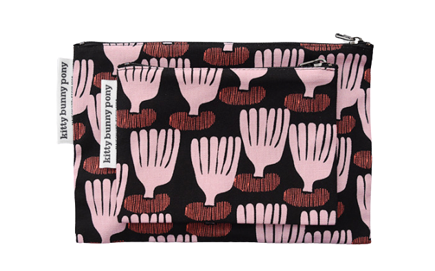 kbp Petit Coral Pouch（自由小珊瑚圖案）小布包一套（中、小型各一個）