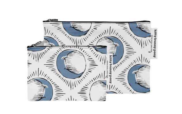 kbp Sun & Blue Moon Pouch（太陽與藍月亮圖案）小布包一套（中、小型各一個）