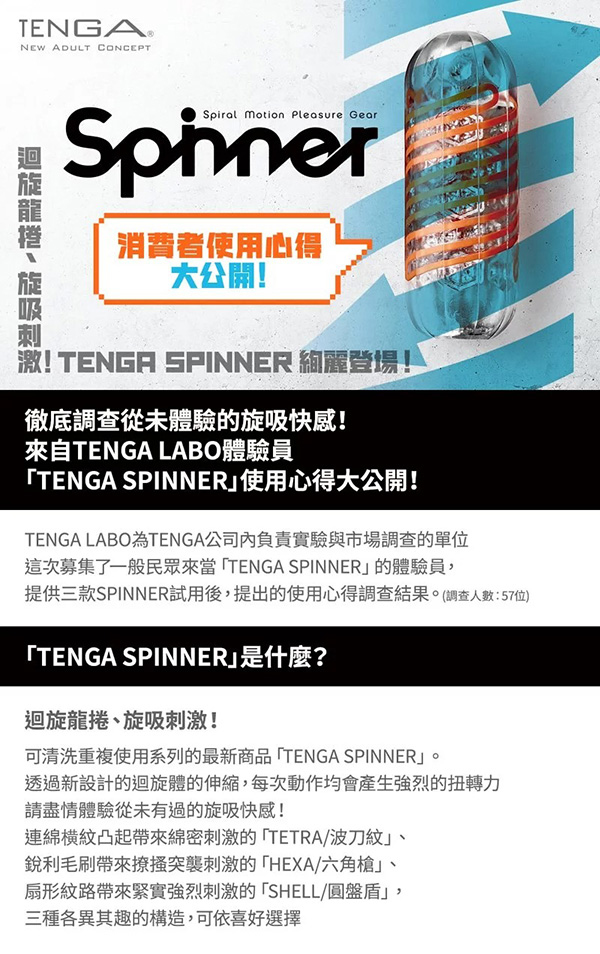 日本TENGA SPINNER 自體迴轉旋吸飛機杯介紹