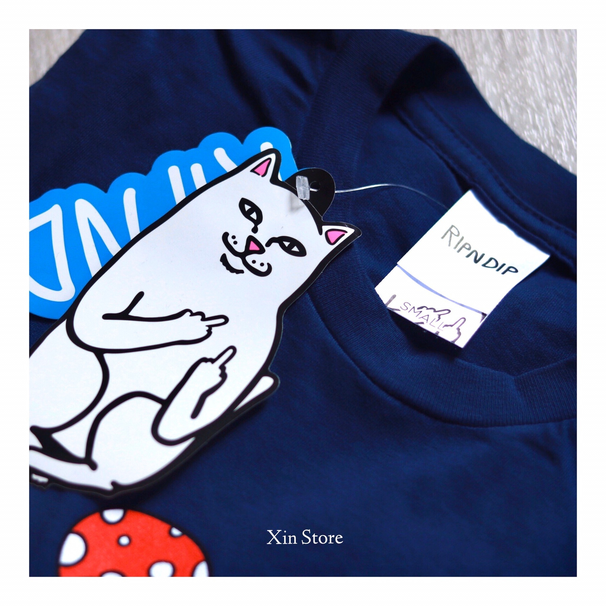 【現貨】RIPNDIP Nermio Tee 中指貓 馬力歐 金幣 海軍藍