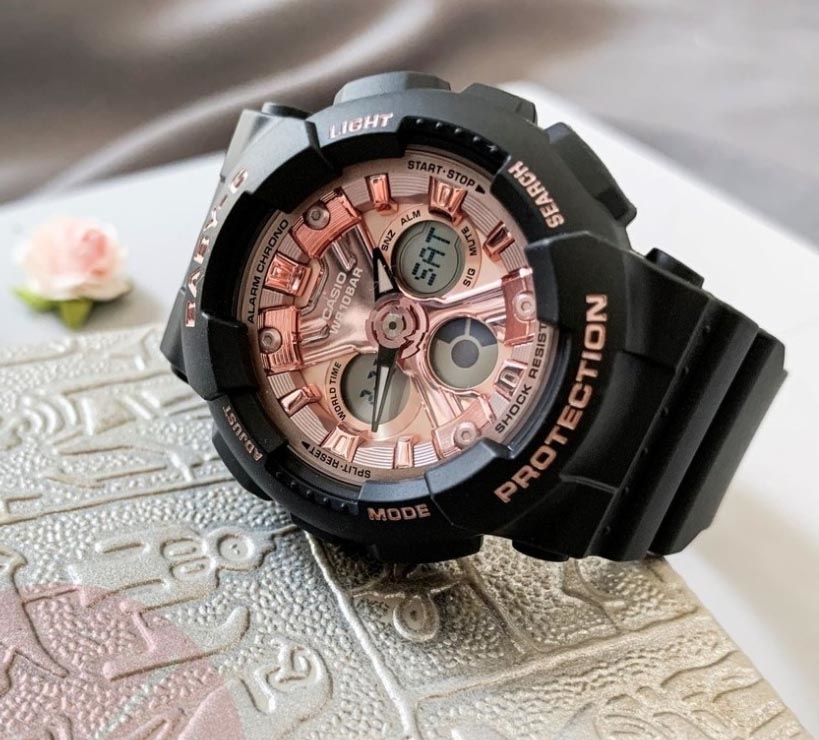 Casio Baby-G BA-130-1A4 Rose Gold & Black Women's Watch