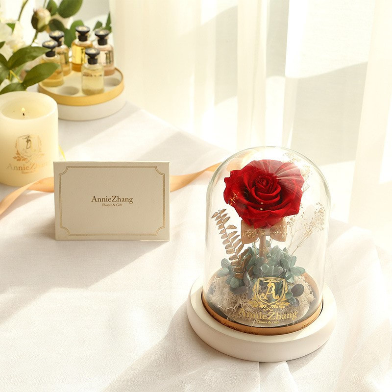 Annie Zhang 不凋謝玫瑰花玻璃罩禮盒