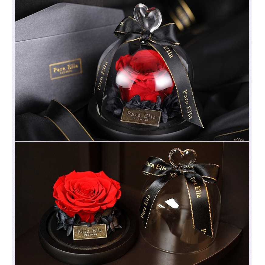 Para Ella不凋謝玫瑰花玻璃罩禮盒