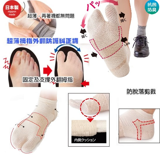 日本超薄拇指外翻防護糾正襪