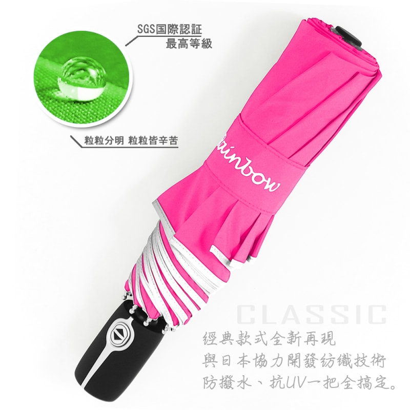 台灣Rainsky機能高不沾水防UV自動開收大尺寸3折傘