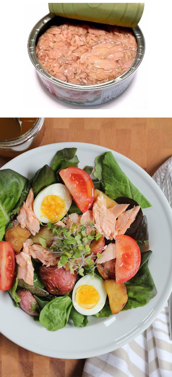 日本醬油漬鏗魚罐頭 3 罐，醬油醃製的三文魚片，使用天然礦泉水及調味料令三文魚的味道更豐富