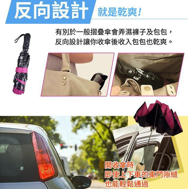 縮骨折疊自動反向傘，收遮開遮輕鬆方便不再濺濕自己或路人！