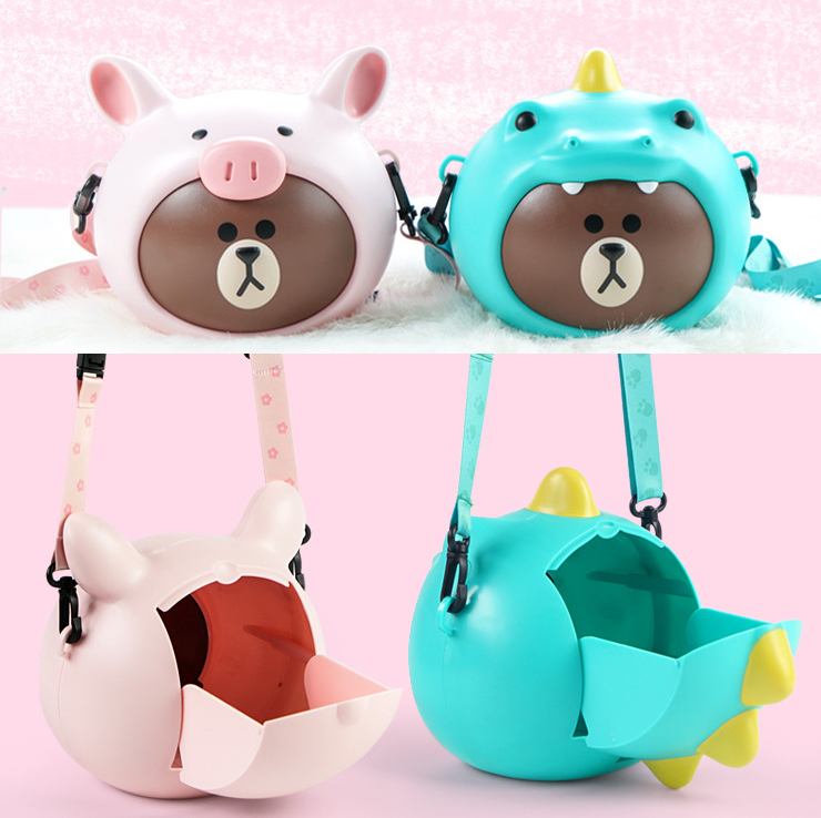 LINE Friends 熊大 Brown 大頭造型斜揹儲物箱