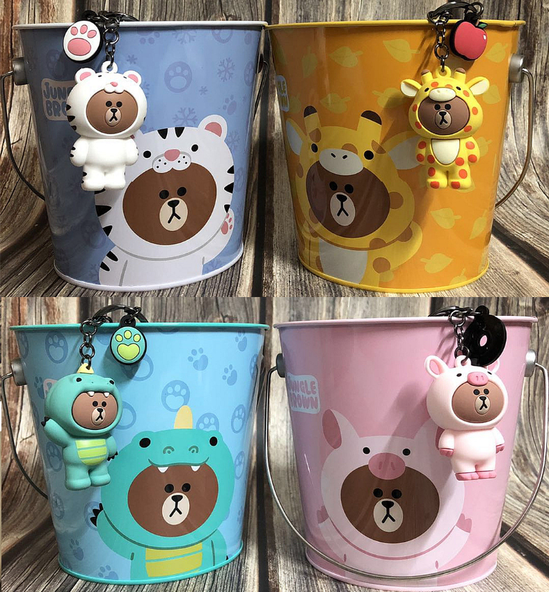 LINE Friends 熊大 Brown 動物造型儲物鐵桶