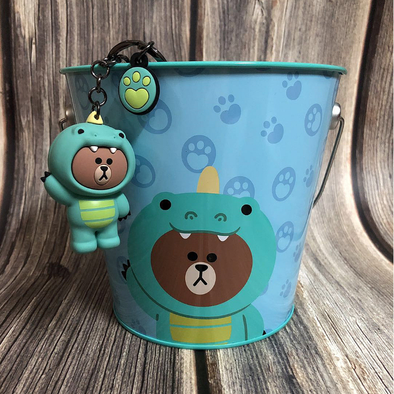 LINE Friends 熊大 Brown 動物造型儲物鐵桶
